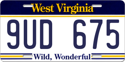 WV license plate 9UD675