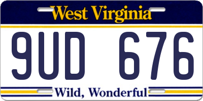 WV license plate 9UD676