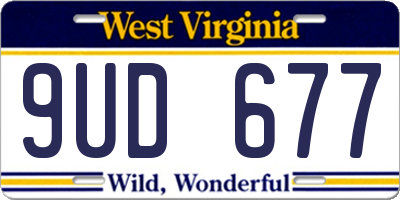 WV license plate 9UD677