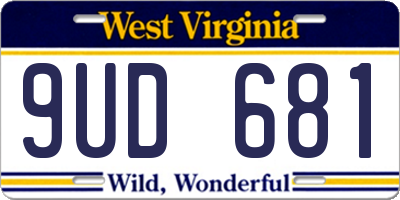 WV license plate 9UD681