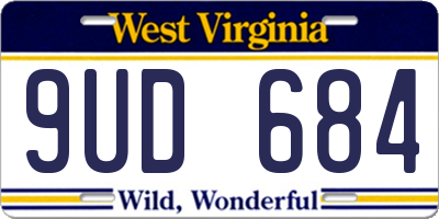 WV license plate 9UD684