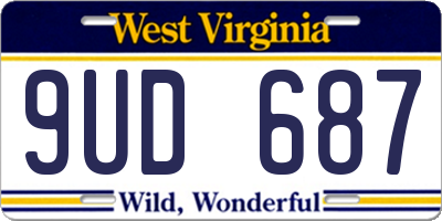 WV license plate 9UD687