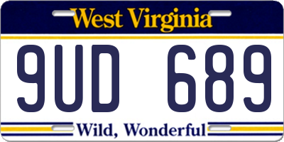 WV license plate 9UD689