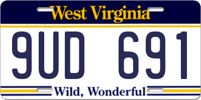 WV license plate 9UD691
