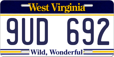 WV license plate 9UD692