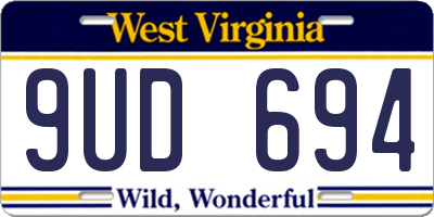 WV license plate 9UD694