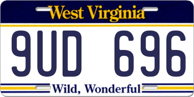 WV license plate 9UD696