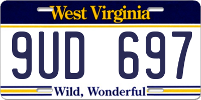 WV license plate 9UD697