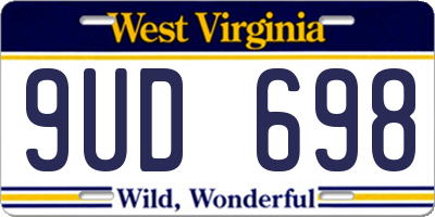 WV license plate 9UD698