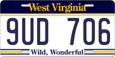 WV license plate 9UD706