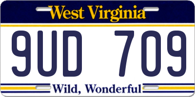WV license plate 9UD709