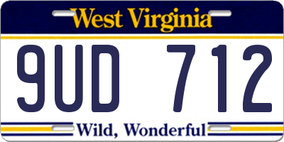 WV license plate 9UD712