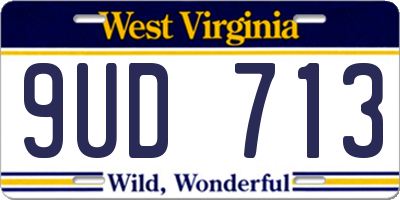 WV license plate 9UD713
