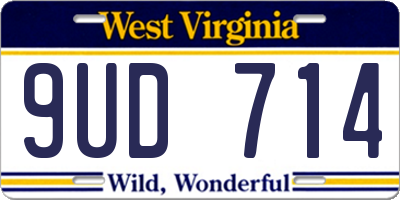 WV license plate 9UD714