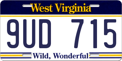 WV license plate 9UD715
