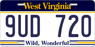 WV license plate 9UD720