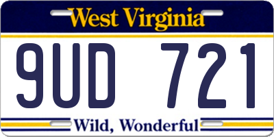 WV license plate 9UD721