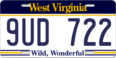 WV license plate 9UD722