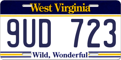WV license plate 9UD723