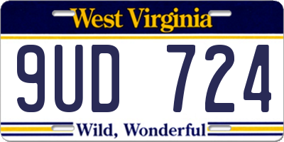 WV license plate 9UD724