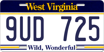 WV license plate 9UD725