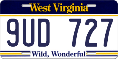 WV license plate 9UD727