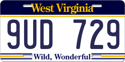 WV license plate 9UD729