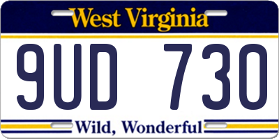 WV license plate 9UD730