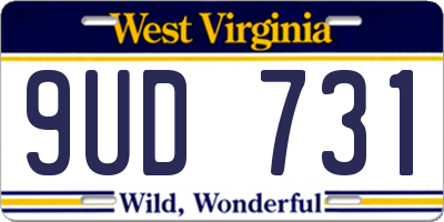 WV license plate 9UD731