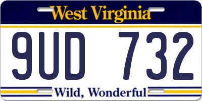 WV license plate 9UD732