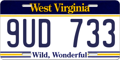 WV license plate 9UD733