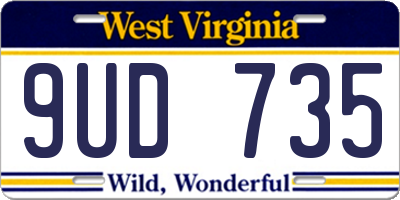 WV license plate 9UD735