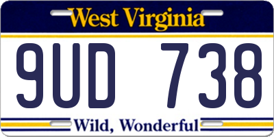 WV license plate 9UD738