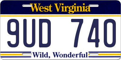 WV license plate 9UD740