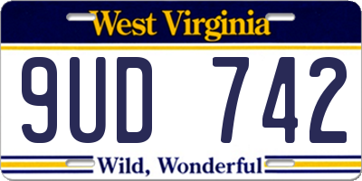 WV license plate 9UD742