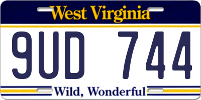 WV license plate 9UD744