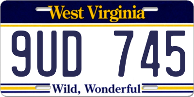 WV license plate 9UD745