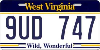 WV license plate 9UD747