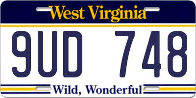 WV license plate 9UD748