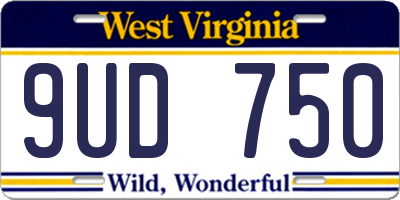 WV license plate 9UD750