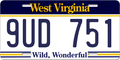 WV license plate 9UD751