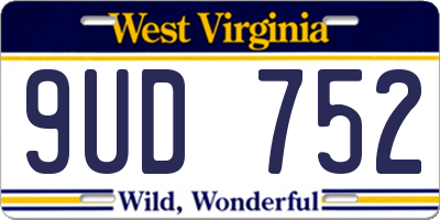 WV license plate 9UD752