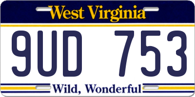 WV license plate 9UD753