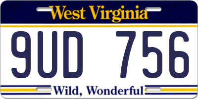 WV license plate 9UD756
