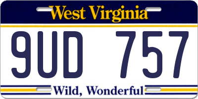 WV license plate 9UD757