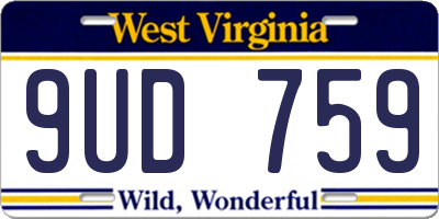 WV license plate 9UD759