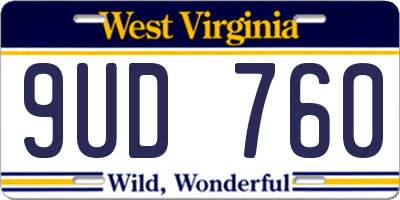 WV license plate 9UD760