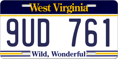WV license plate 9UD761