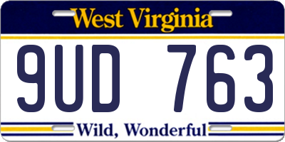 WV license plate 9UD763