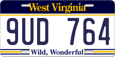 WV license plate 9UD764